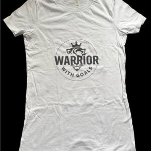 White Fitted Short Sleeve T-Shirt with Black Graphics
